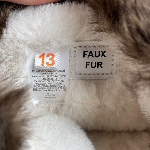 Girls sz13 Joe Fresh Faux fur boots NWOT medium brown - Picture 7 of 7
